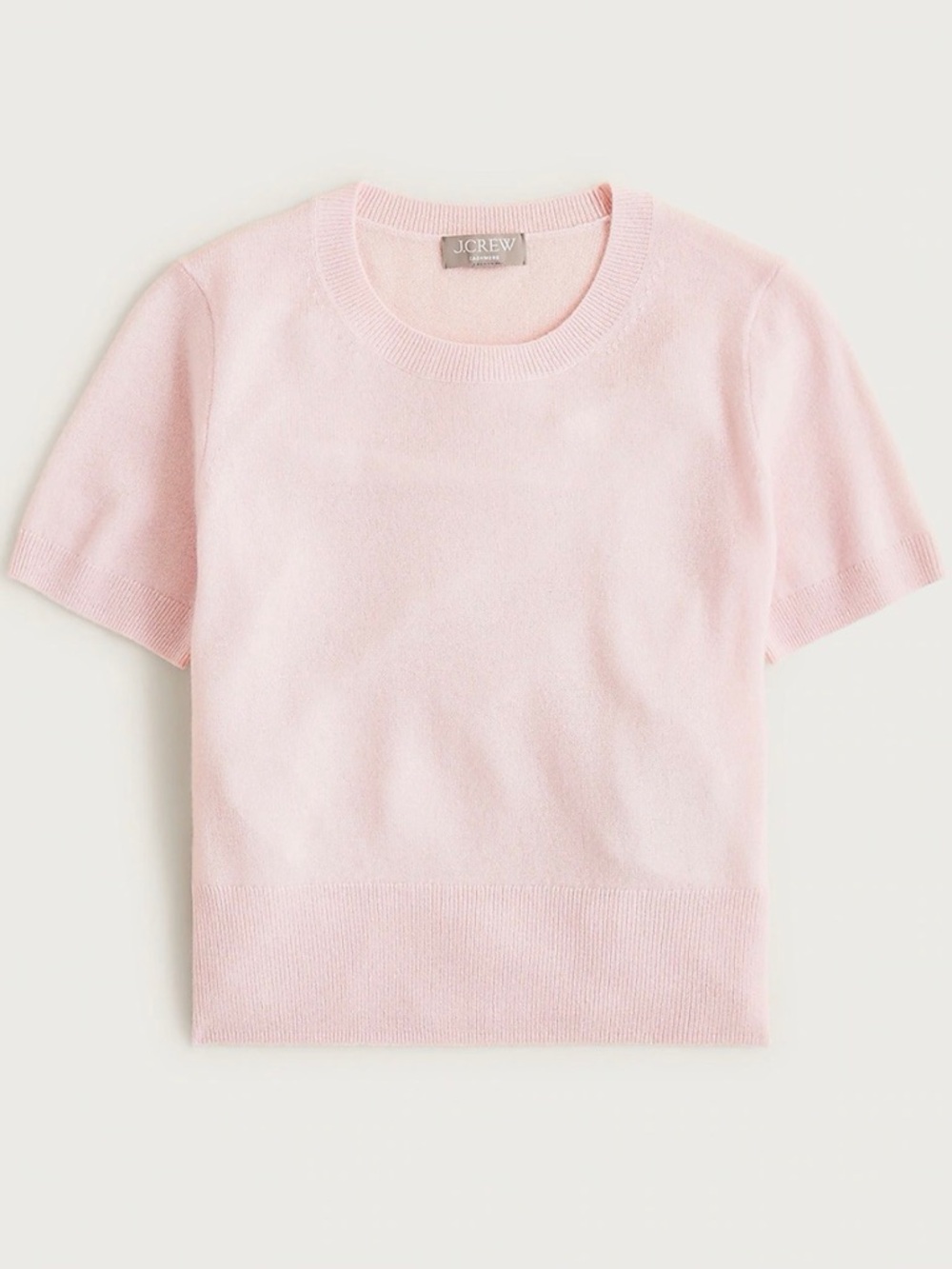 J. Crew Light Pink Short Sleeve cashmere